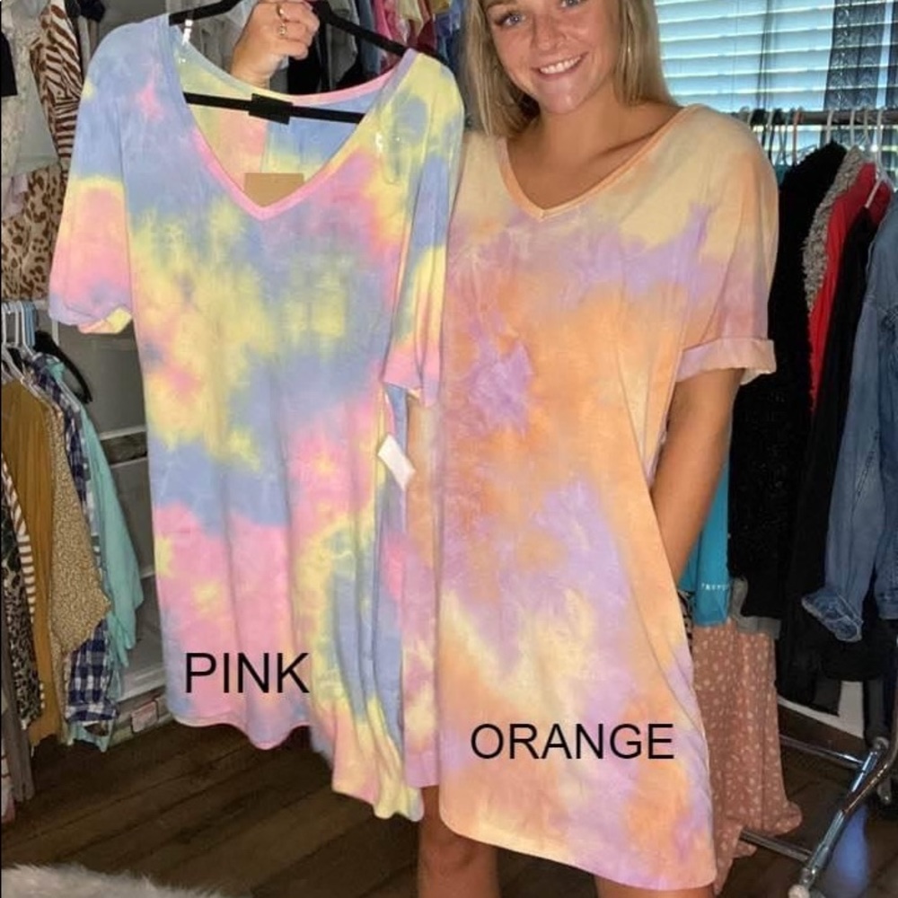 Pink Tie Dye Dress Small-Large